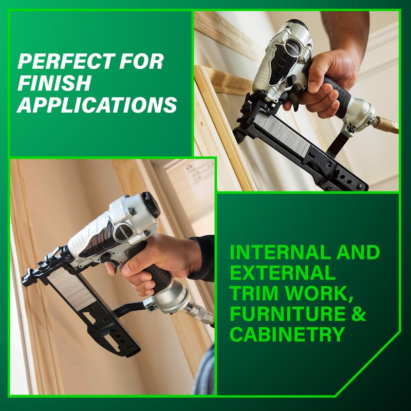 Metabo HPT Narrow Crown Stapler, Pro-Preferred Pneumatic Power Nailers, Finish Stapler for Furniture & Cabinetry, Lightweight Trim Tool, Ergonomic Design, 18 Gauge, 1/2â€³ to 1-1/2â€³ Staples, N3804AB3 - Image 5